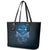 New Zealand Matariki Leather Tote Bag Maori Pattern and Kiwi Bird Haka Dance Sky Night