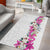 Hawaii Tropical Leaves and Flowers Area Rug Tribal Polynesian Pattern White Style