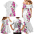 Hawaii Tropical Leaves and Flowers Family Matching Mermaid Dress and Hawaiian Shirt Tribal Polynesian Pattern White Style