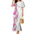 Hawaii Tropical Leaves and Flowers Family Matching Mermaid Dress and Hawaiian Shirt Tribal Polynesian Pattern White Style
