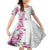 Hawaii Tropical Leaves and Flowers Family Matching Puletasi and Hawaiian Shirt Tribal Polynesian Pattern White Style