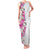 Hawaii Tropical Leaves and Flowers Family Matching Tank Maxi Dress and Hawaiian Shirt Tribal Polynesian Pattern White Style