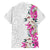 Hawaii Tropical Leaves and Flowers Hawaiian Shirt Tribal Polynesian Pattern White Style