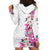 Hawaii Tropical Leaves and Flowers Hoodie Dress Tribal Polynesian Pattern White Style