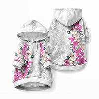 Hawaii Tropical Leaves and Flowers Pet Hoodie LT03 Pullover White - Polynesian Pride