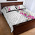 Hawaii Tropical Leaves and Flowers Quilt Bed Set Tribal Polynesian Pattern White Style