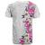 Hawaii Tropical Leaves and Flowers T Shirt Tribal Polynesian Pattern White Style