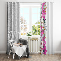 Hawaii Tropical Leaves and Flowers Window Curtain Tribal Polynesian Pattern White Style