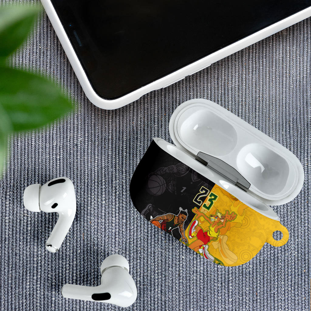 Aotearoa New Zealand And Australia Basketball Custom AirPods Case Maori Tribal Tattoo And Aboriginal Dot Art Heritage
