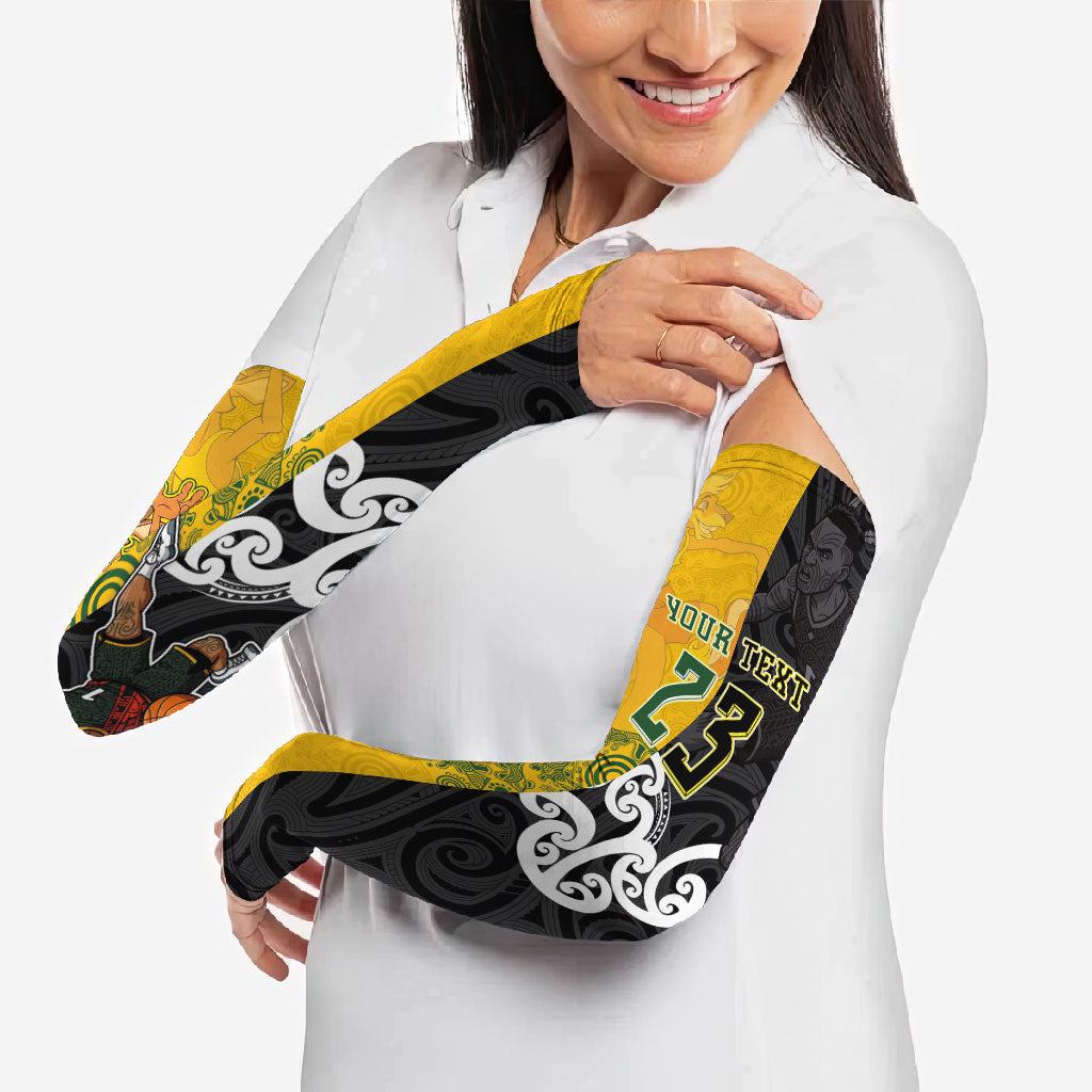 Aotearoa New Zealand And Australia Basketball Custom Arm Sleeves Maori Tribal Tattoo And Aboriginal Dot Art Heritage