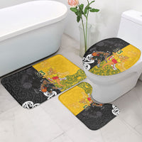 Aotearoa New Zealand And Australia Basketball Custom Bathroom Set Maori Tribal Tattoo And Aboriginal Dot Art Heritage LT03 - Polynesian Pride