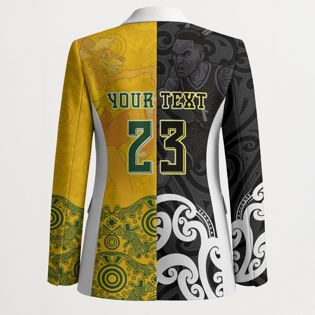Aotearoa New Zealand And Australia Basketball Custom Blazer Maori Tribal Tattoo And Aboriginal Dot Art Heritage LT03 - Polynesian Pride