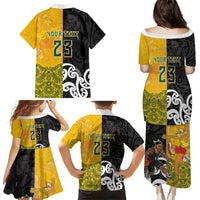 Aotearoa New Zealand And Australia Basketball Custom Family Matching Puletasi and Hawaiian Shirt Maori Tribal Tattoo And Aboriginal Dot Art Heritage
