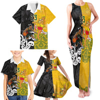 Aotearoa New Zealand And Australia Basketball Custom Family Matching Tank Maxi Dress and Hawaiian Shirt Maori Tribal Tattoo And Aboriginal Dot Art Heritage LT03 - Polynesian Pride