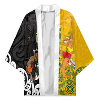 Aotearoa New Zealand And Australia Basketball Custom Kimono Maori Tribal Tattoo And Aboriginal Dot Art Heritage LT03 Unisex Multicolor - Polynesian Pride