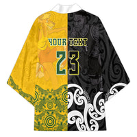 Aotearoa New Zealand And Australia Basketball Custom Kimono Maori Tribal Tattoo And Aboriginal Dot Art Heritage LT03 - Polynesian Pride