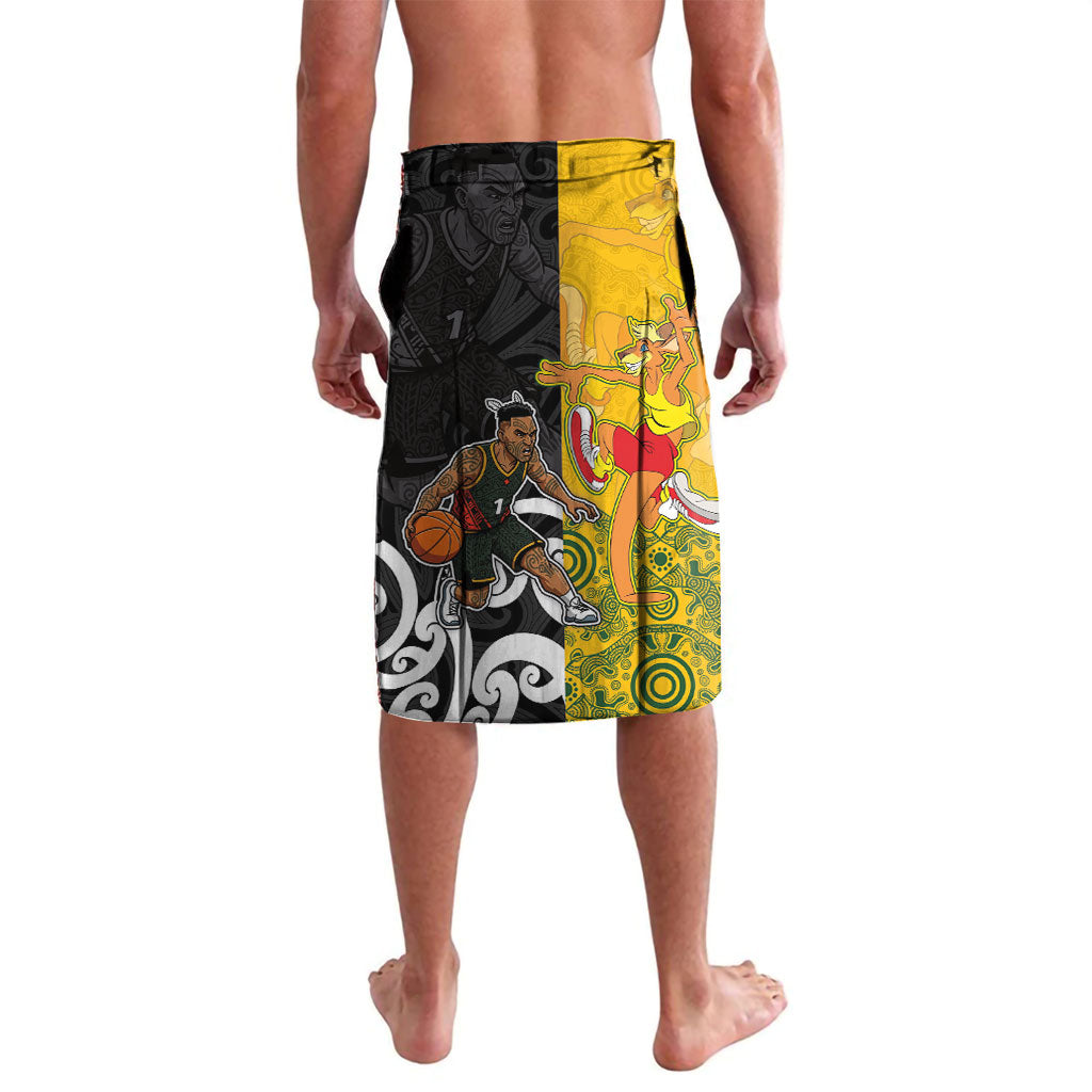 Aotearoa New Zealand And Australia Basketball Custom Lavalava Maori Tribal Tattoo And Aboriginal Dot Art Heritage LT03 - Polynesian Pride