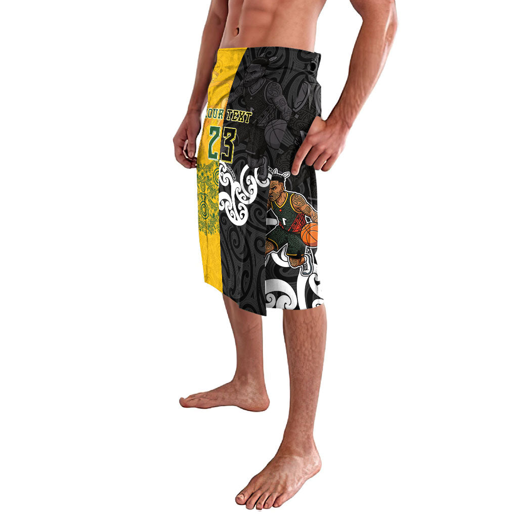 Aotearoa New Zealand And Australia Basketball Custom Lavalava Maori Tribal Tattoo And Aboriginal Dot Art Heritage LT03 - Polynesian Pride