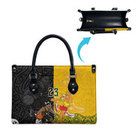 Aotearoa New Zealand And Australia Basketball Custom Leather Bag Maori Tribal Tattoo And Aboriginal Dot Art Heritage LT03 - Polynesian Pride