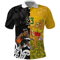 Aotearoa New Zealand And Australia Basketball Custom Polo Shirt Maori Tribal Tattoo And Aboriginal Dot Art Heritage LT03 Multicolor - Polynesian Pride
