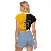 Aotearoa New Zealand And Australia Basketball Custom Raglan Cropped T Shirt Maori Tribal Tattoo And Aboriginal Dot Art Heritage LT03 - Polynesian Pride