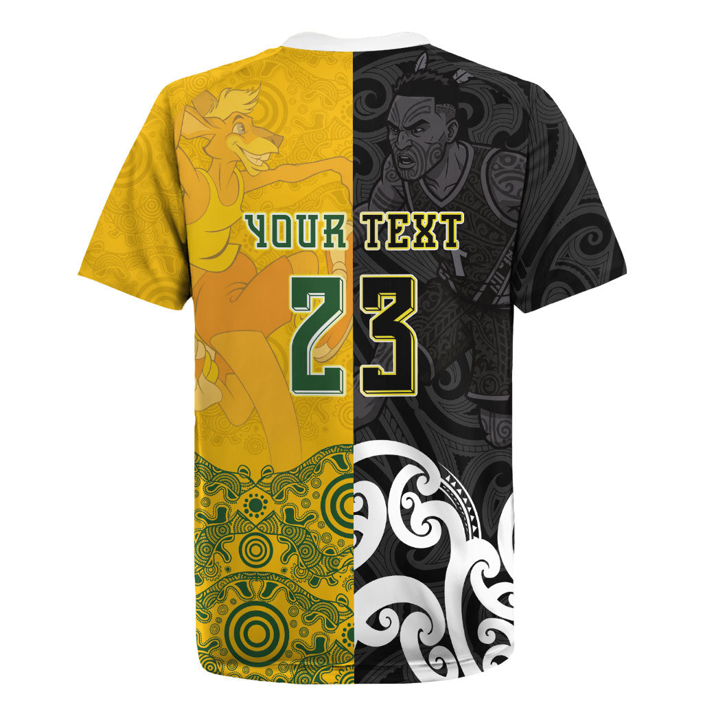 Aotearoa New Zealand And Australia Basketball Custom Rugby Jersey Maori Tribal Tattoo And Aboriginal Dot Art Heritage