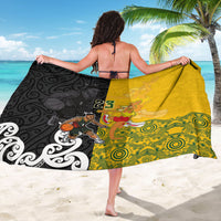 Aotearoa New Zealand And Australia Basketball Custom Sarong Maori Tribal Tattoo And Aboriginal Dot Art Heritage