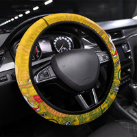 Aotearoa New Zealand And Australia Basketball Steering Wheel Cover Maori Tribal Tattoo And Aboriginal Dot Art Heritage LT03 Universal Fit Multicolor - Polynesian Pride