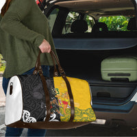 Aotearoa New Zealand And Australia Basketball Custom Travel Bag Maori Tribal Tattoo And Aboriginal Dot Art Heritage LT03 - Polynesian Pride