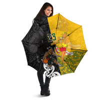 Aotearoa New Zealand And Australia Basketball Custom Umbrella Maori Tribal Tattoo And Aboriginal Dot Art Heritage