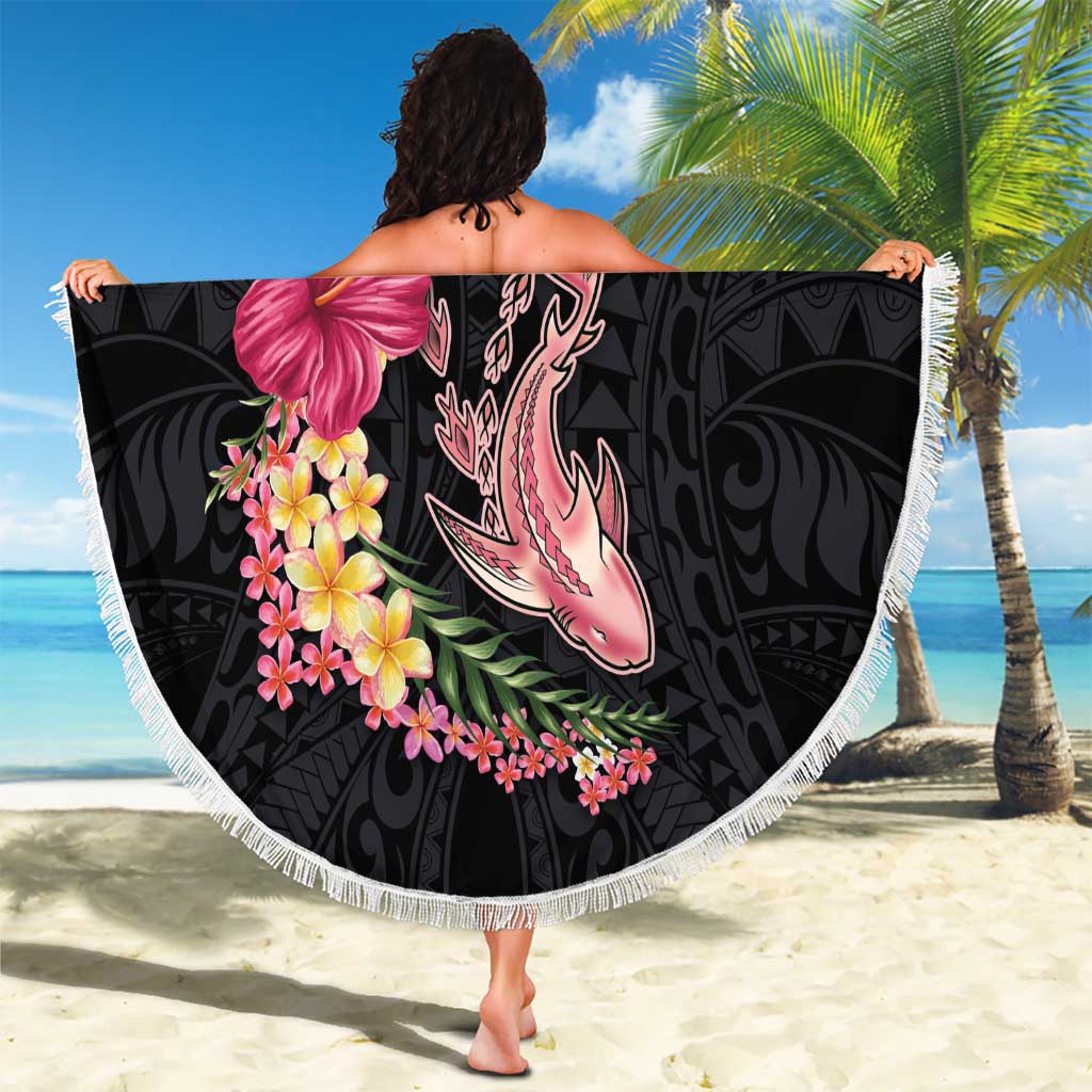 Hawaiian Tropical Plants Turtle and Shark Beach Blanket Polynesian Art Tattoo
