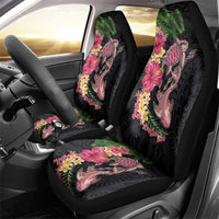 Hawaiian Tropical Plants Turtle and Shark Car Seat Cover Polynesian Art Tattoo