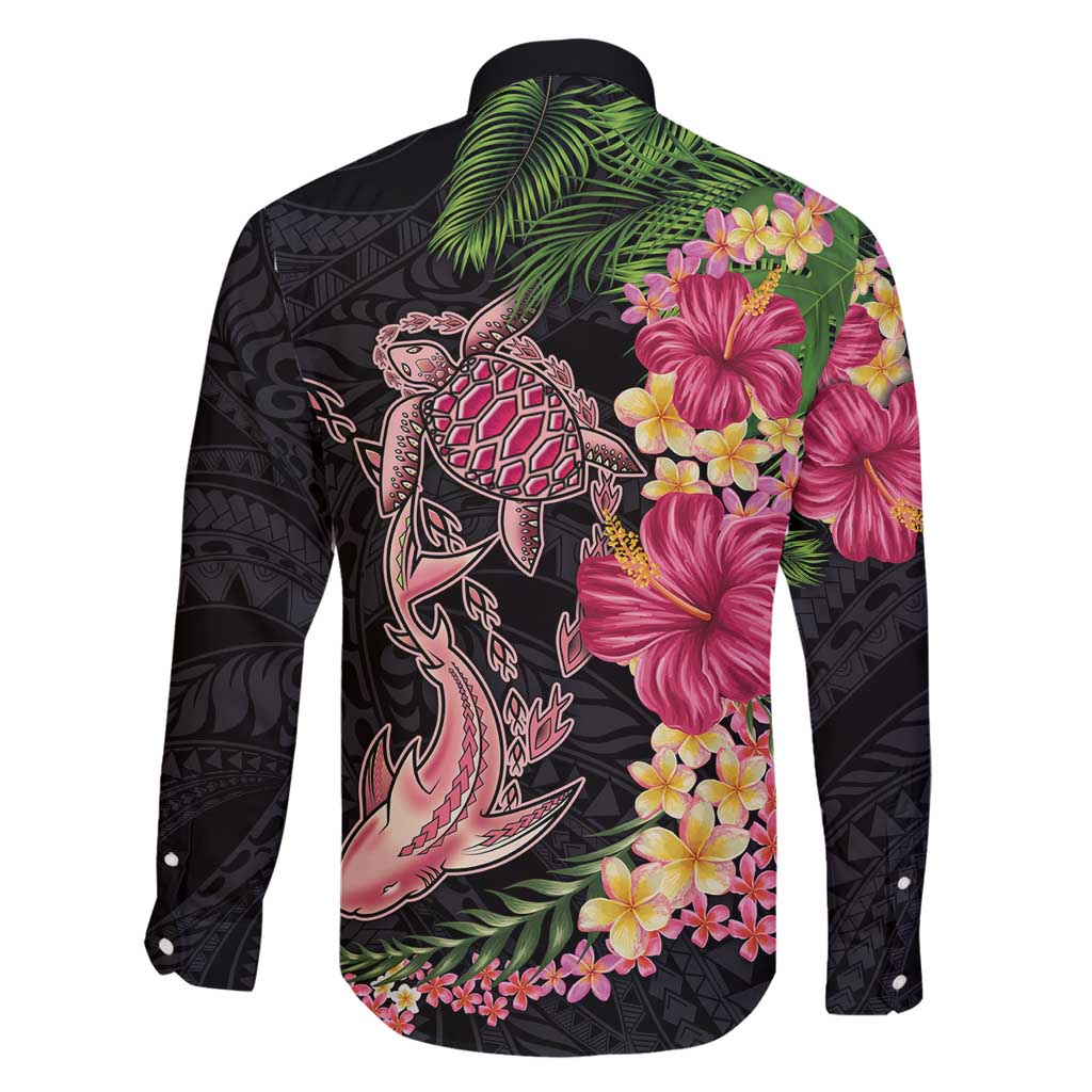 Hawaiian Tropical Plants Turtle and Shark Family Matching Summer Maxi Dress and Hawaiian Shirt Polynesian Art Tattoo LT03 - Polynesian Pride