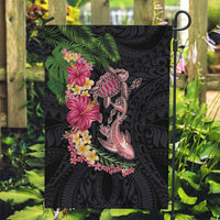 Hawaiian Tropical Plants Turtle and Shark Garden Flag Polynesian Art Tattoo