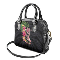 Hawaiian Tropical Plants Turtle and Shark Shoulder Handbag Polynesian Art Tattoo