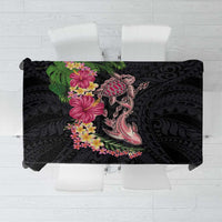 Hawaiian Tropical Plants Turtle and Shark Tablecloth Polynesian Art Tattoo
