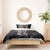 Hawaiian Tropical Plants Turtle and Shark Bedding Set Polynesian Art Tattoo Grayscale Color