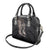 Hawaiian Tropical Plants Turtle and Shark Shoulder Handbag Polynesian Art Tattoo Grayscale Color