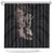 Hawaiian Tropical Plants Turtle and Shark Shower Curtain Polynesian Art Tattoo Grayscale Color