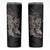 Hawaiian Tropical Plants Turtle and Shark Skinny Tumbler Polynesian Art Tattoo Grayscale Color