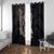 Hawaiian Tropical Plants Turtle and Shark Window Curtain Polynesian Art Tattoo Grayscale Color