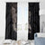 Hawaiian Tropical Plants Turtle and Shark Window Curtain Polynesian Art Tattoo Grayscale Color