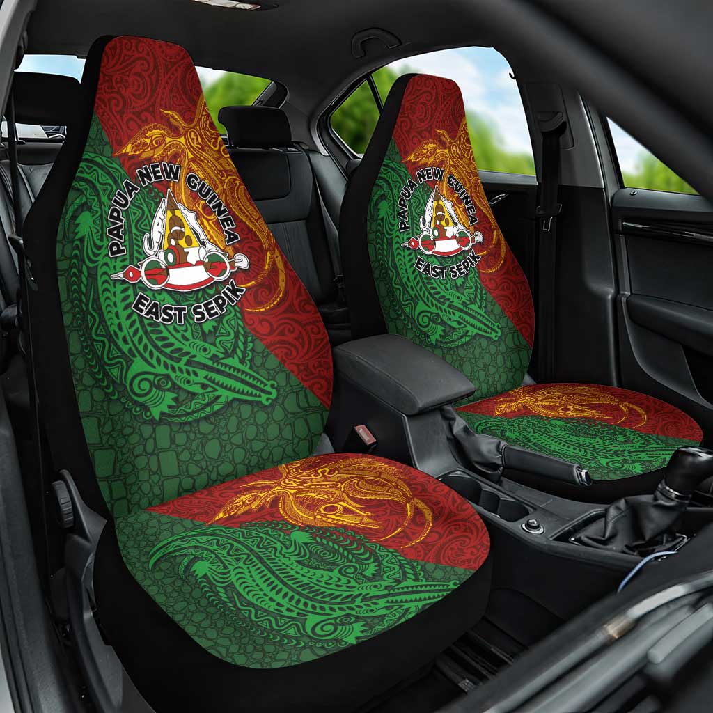 Papua New Guinea East Sepik Province Car Seat Cover Tribal Crocodile Birds of Paradise Melanesian Tattoo
