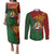 Papua New Guinea East Sepik Province Couples Matching Puletasi and Long Sleeve Button Shirt Tribal Crocodile Birds of Paradise Melanesian Tattoo