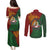 Papua New Guinea East Sepik Province Couples Matching Puletasi and Long Sleeve Button Shirt Tribal Crocodile Birds of Paradise Melanesian Tattoo