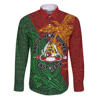 Papua New Guinea East Sepik Province Family Matching Off The Shoulder Long Sleeve Dress and Hawaiian Shirt Tribal Crocodile Birds of Paradise Melanesian Tattoo