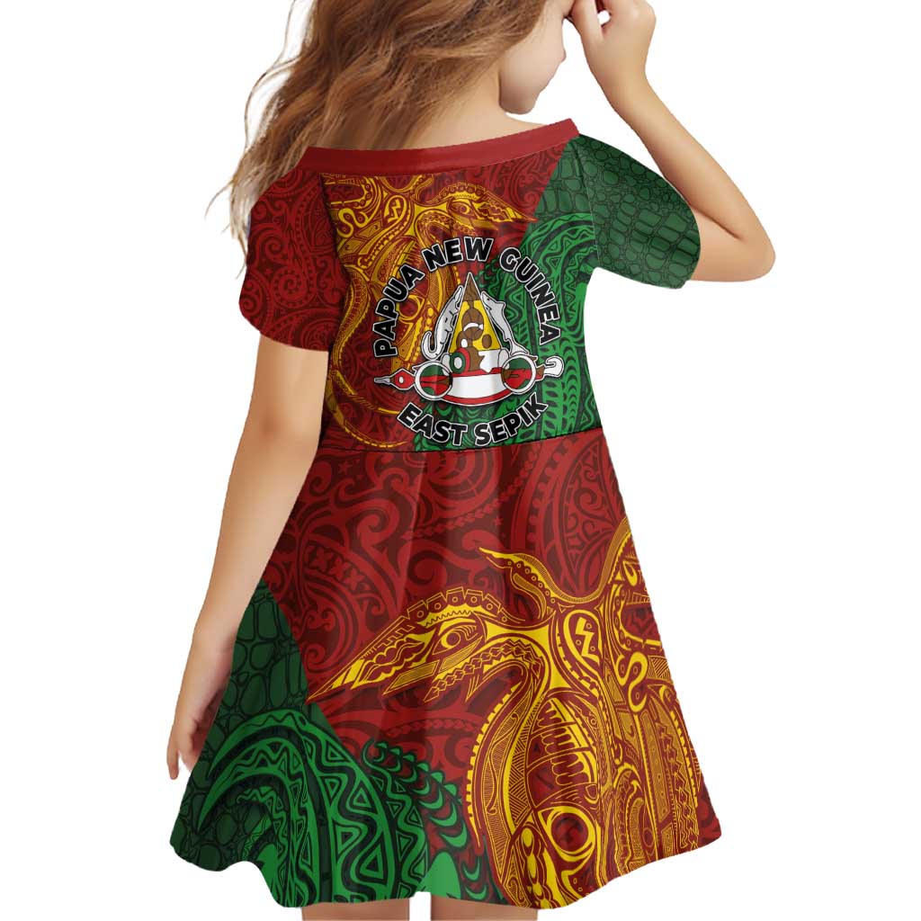 Papua New Guinea East Sepik Province Family Matching Off Shoulder Short Dress and Hawaiian Shirt Tribal Crocodile Birds of Paradise Melanesian Tattoo