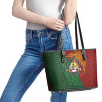 Papua New Guinea East Sepik Province Leather Tote Bag Tribal Crocodile Birds of Paradise Melanesian Tattoo LT03 - Polynesian Pride