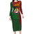 Papua New Guinea East Sepik Province Long Sleeve Bodycon Dress Tribal Crocodile Birds of Paradise Melanesian Tattoo