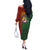 Papua New Guinea East Sepik Province Off The Shoulder Long Sleeve Dress Tribal Crocodile Birds of Paradise Melanesian Tattoo